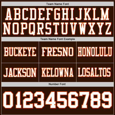 Custom Brown White-Orange Authentic Football Jersey