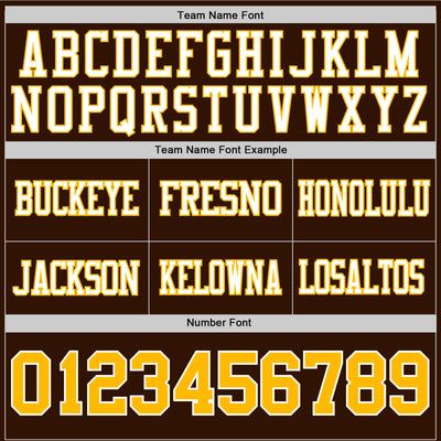 Custom Brown Gold-White Authentic Football Jersey