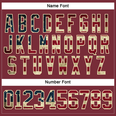 Custom Burgundy Vintage USA Flag-Cream Hockey Lace Neck Jersey