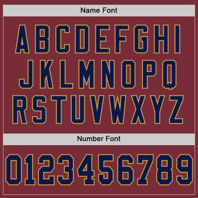 Custom Burgundy Navy-Old Gold Mesh Authentic Throwback Football Jersey
