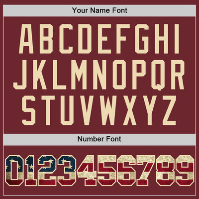 Custom Burgundy Vintage USA Flag-Cream Authentic Basketball Jersey