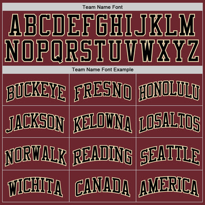 Custom Burgundy Black-Cream Authentic Basketball Jersey