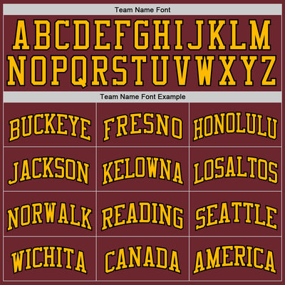Custom Burgundy Black-Gold Authentic Basketball Jersey