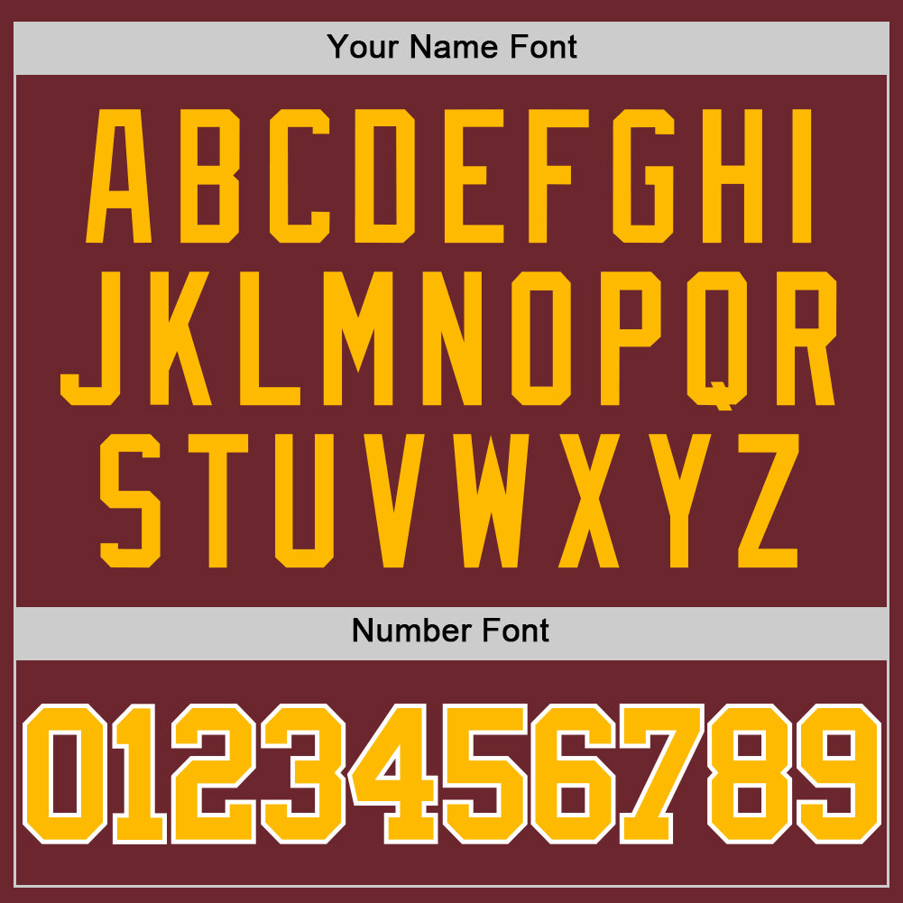 Custom Burgundy Gold-White Authentic Basketball Jersey