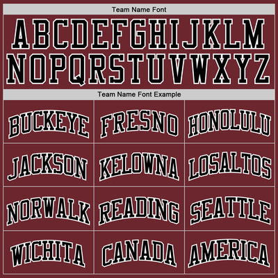 Custom Burgundy Black-White Authentic Basketball Jersey