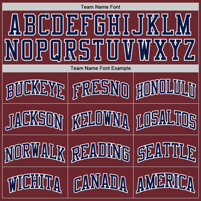 Custom Burgundy Navy-White Authentic Basketball Jersey