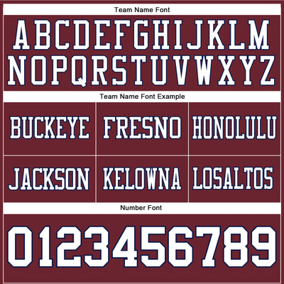 Custom Burgundy White-Navy Authentic Football Jersey