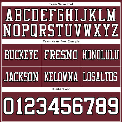 Custom Burgundy White-Black Authentic Football Jersey