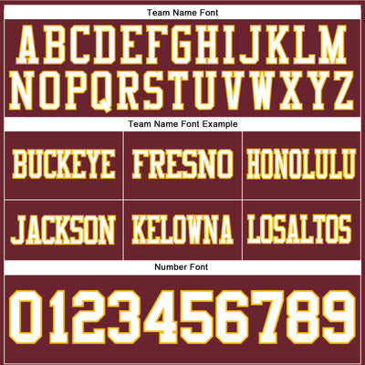 Custom Burgundy White-Gold Authentic Football Jersey