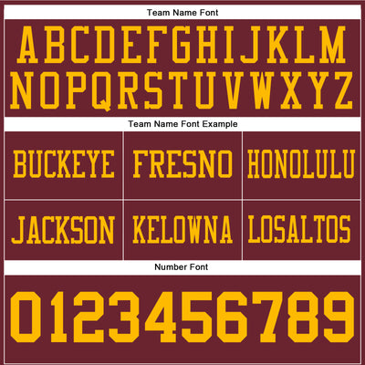 Custom Burgundy Gold Authentic Football Jersey