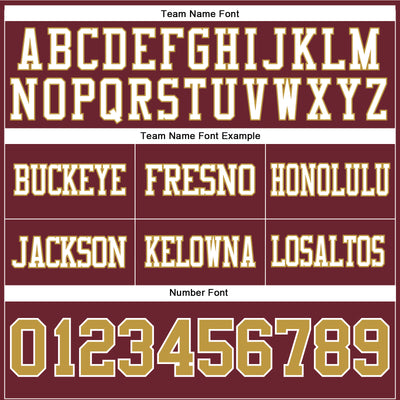 Custom Burgundy Old Gold-White Authentic Football Jersey