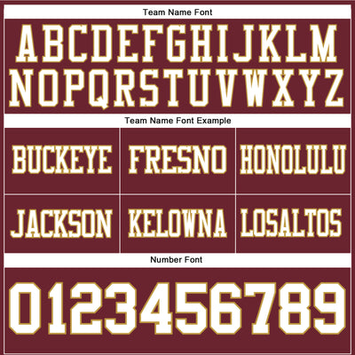 Custom Burgundy White-Old Gold Authentic Football Jersey
