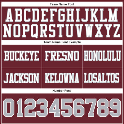 Custom Burgundy Gray-White Authentic Football Jersey