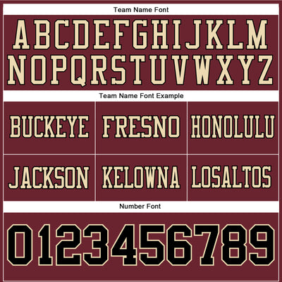 Custom Burgundy Black-Cream Authentic Football Jersey