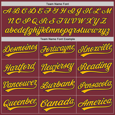 Custom Stitched Burgundy Navy-Gold Baseball Pullover Sweatshirt Hoodie
