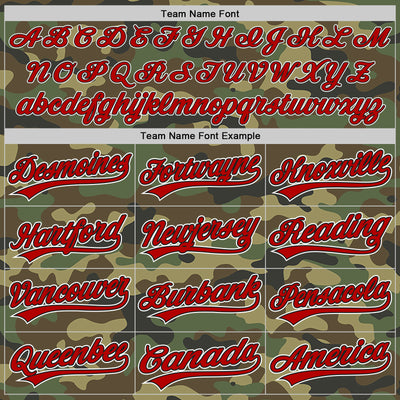 Custom Camo Red-Black Authentic Salute To Service Baseball Jersey