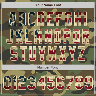 Custom Camo Vintage USA Flag-Cream Authentic Salute To Service Baseball Jersey