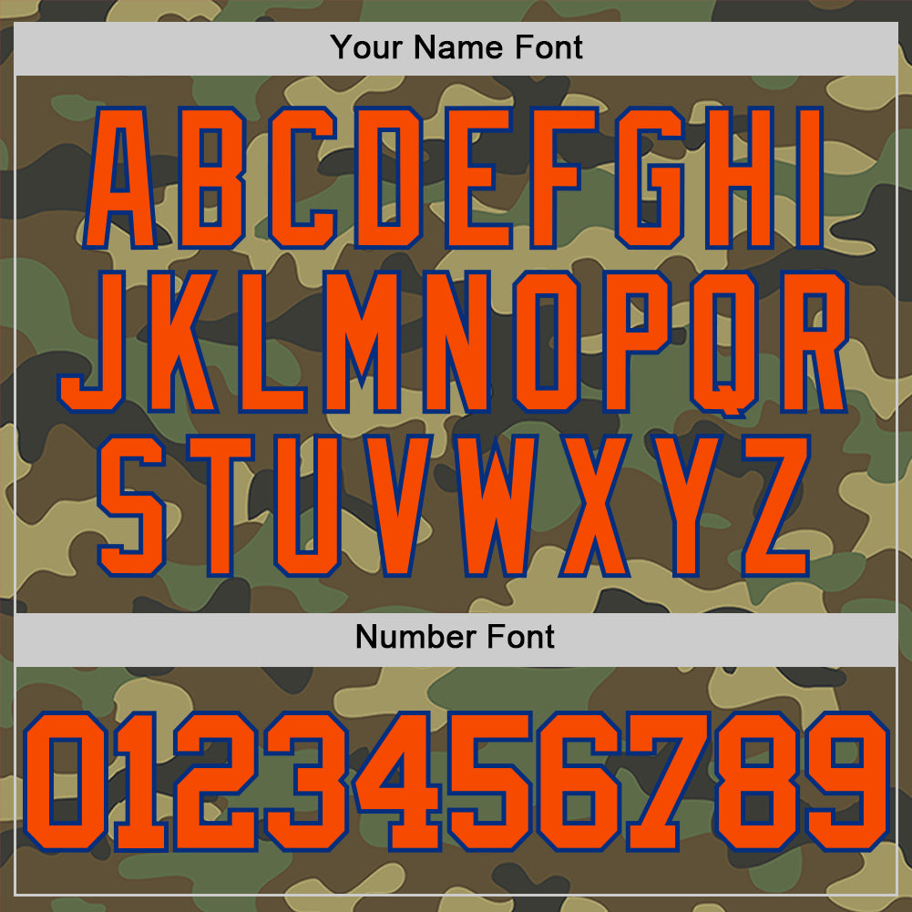 Custom Camo Orange-Royal Authentic Salute To Service Basketball Jersey