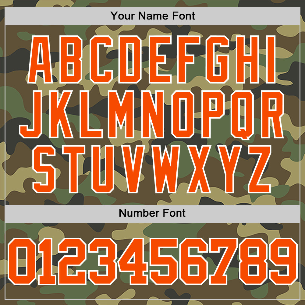 Custom Camo Orange-White Authentic Salute To Service Basketball Jersey