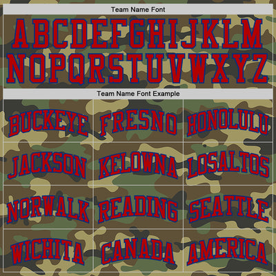 Custom Camo Red-Royal Authentic Salute To Service Basketball Jersey