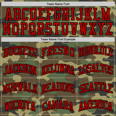 Custom Camo Red-Black Authentic Salute To Service Basketball Jersey