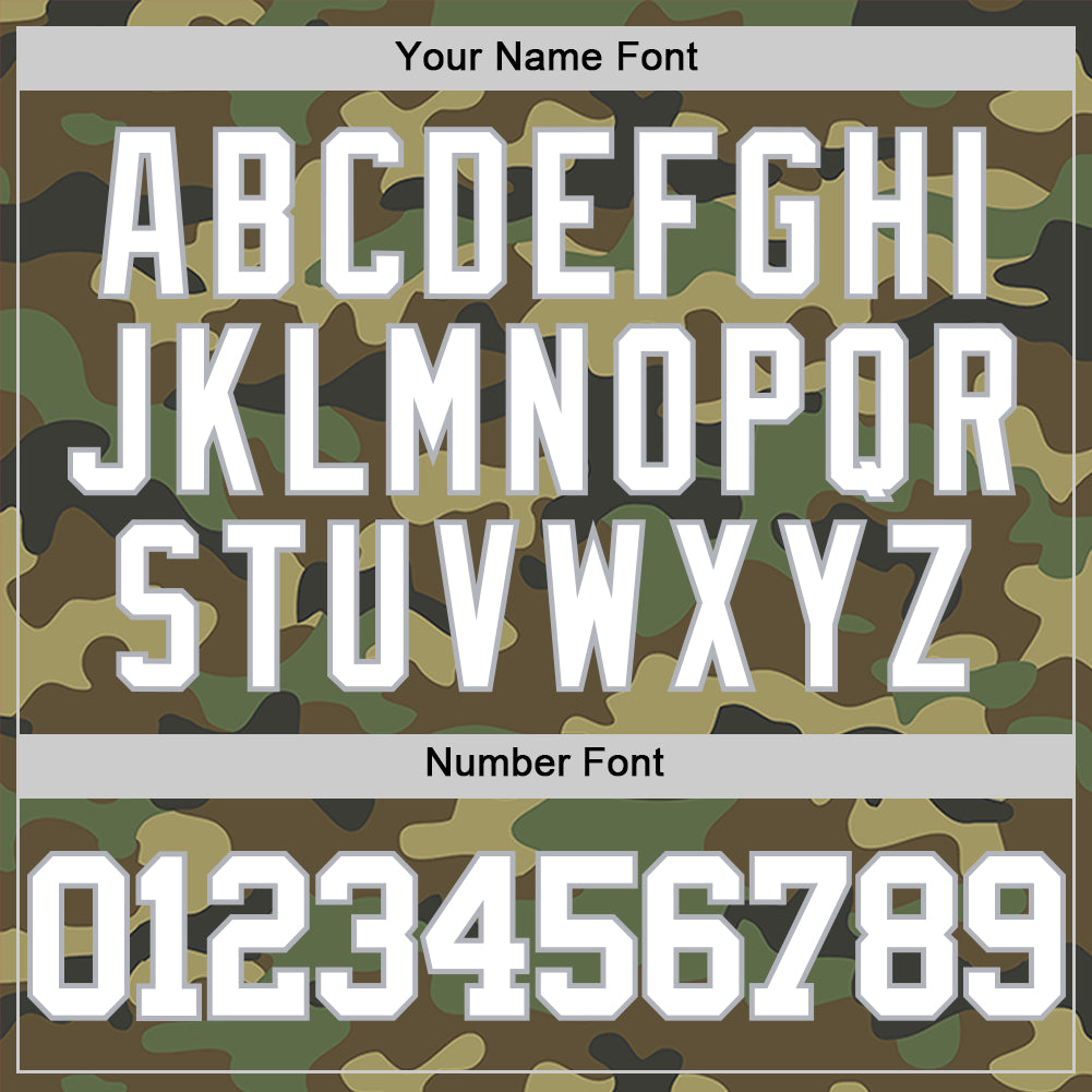 Custom Camo White-Gray Authentic Salute To Service Basketball Jersey