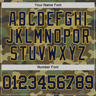 Custom Camo Navy-Gold Authentic Salute To Service Basketball Jersey