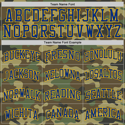 Custom Camo Royal-Gold Authentic Salute To Service Basketball Jersey
