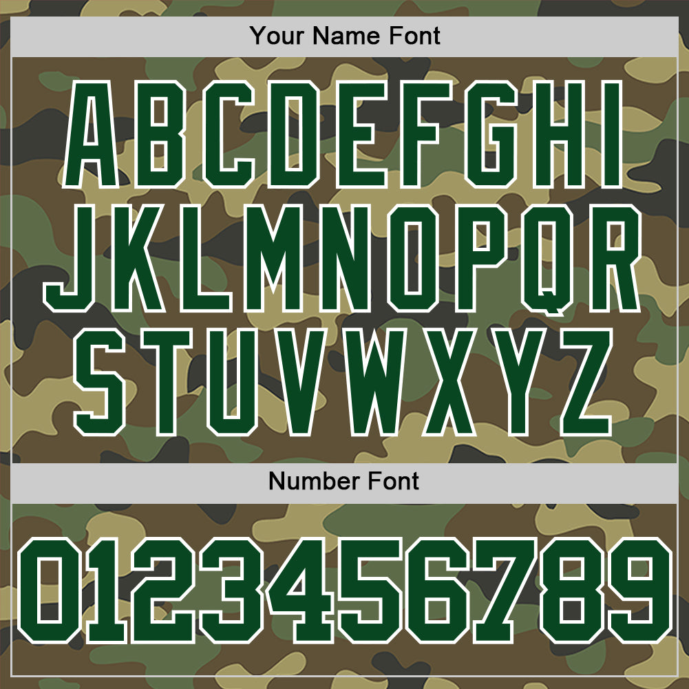 Custom Camo Green-White Authentic Salute To Service Basketball Jersey