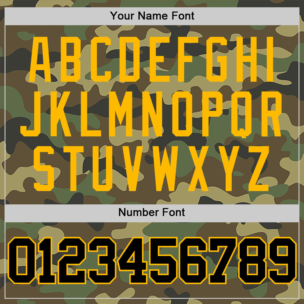 Custom Camo Black-Gold Authentic Salute To Service Basketball Jersey