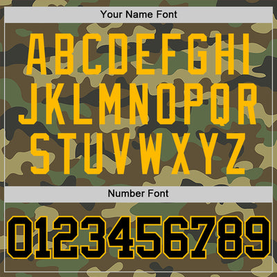 Custom Camo Black-Gold Authentic Salute To Service Basketball Jersey