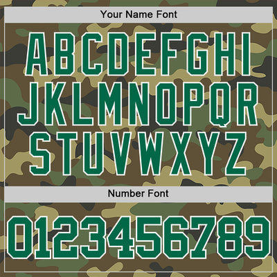 Custom Camo Kelly Green-White Authentic Salute To Service Basketball Jersey