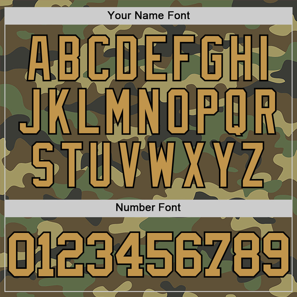 Custom Camo Old Gold-Black Authentic Salute To Service Basketball Jersey