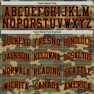 Custom Camo Black-Orange Authentic Salute To Service Basketball Jersey