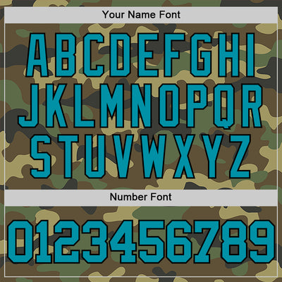 Custom Camo Teal-Black Authentic Salute To Service Basketball Jersey