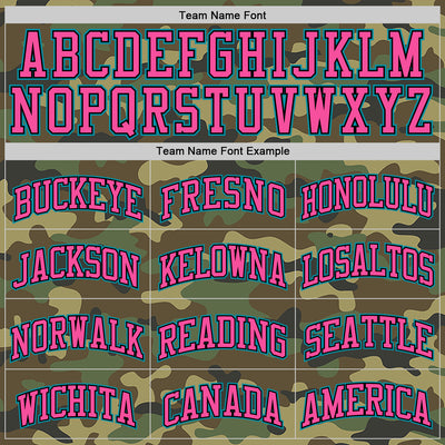 Custom Camo Teal Black-Pink Authentic Salute To Service Basketball Jersey