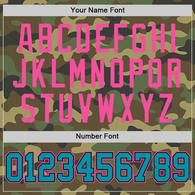 Custom Camo Teal Black-Pink Authentic Salute To Service Basketball Jersey