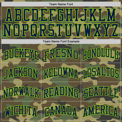 Custom Camo Navy-Neon Green Authentic Salute To Service Basketball Jersey