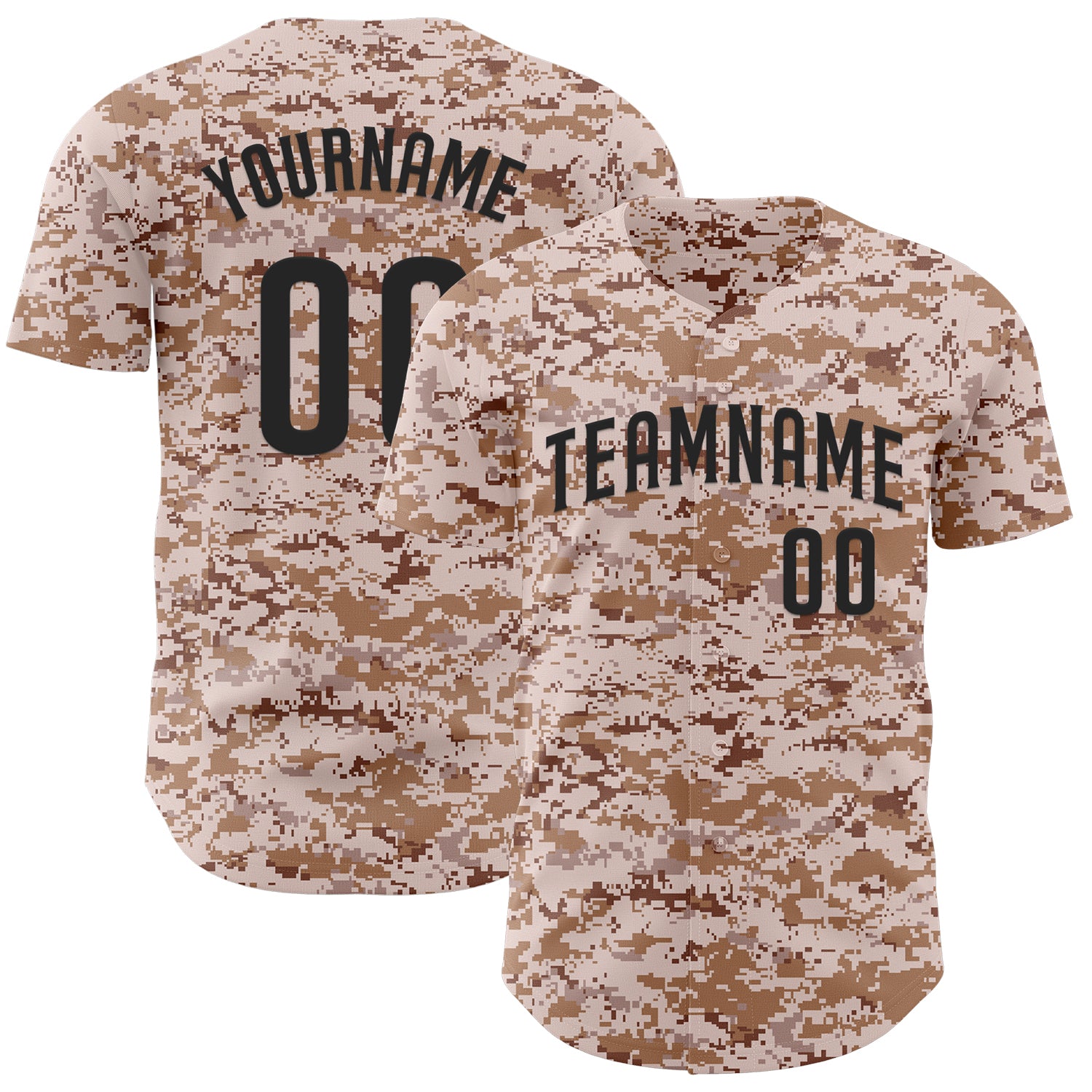Custom Camo Black Authentic Salute To Service Baseball Jersey
