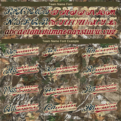 Custom Camo Vintage USA Flag-Cream 3D Woodland Camo Authentic Salute To Service Baseball Jersey