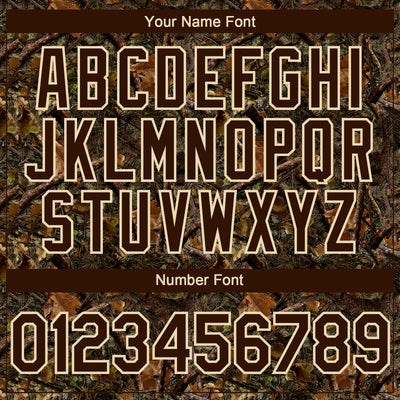 Custom Camo Brown-Cream 3D Woodland Camo Authentic Salute To Service Baseball Jersey