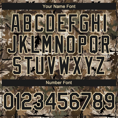 Custom Camo Black-Cream 3D Woodland Camo Authentic Salute To Service Baseball Jersey