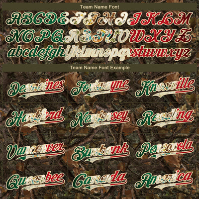 Custom Camo Vintage Mexican Flag-Cream 3D Woodland Camo Authentic Salute To Service Baseball Jersey