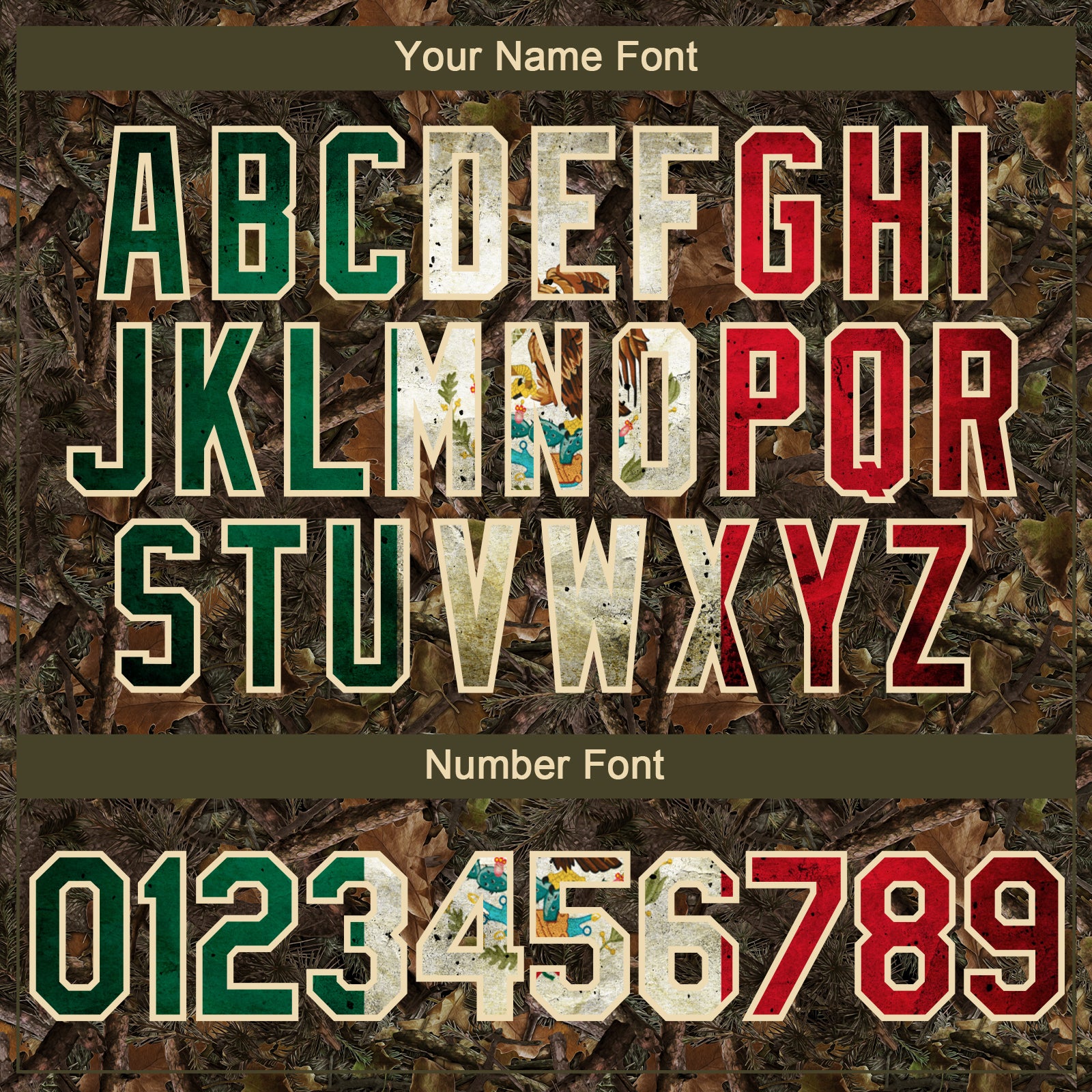 Custom Camo Vintage Mexican Flag-Cream 3D Woodland Camo Authentic Salute To Service Baseball Jersey