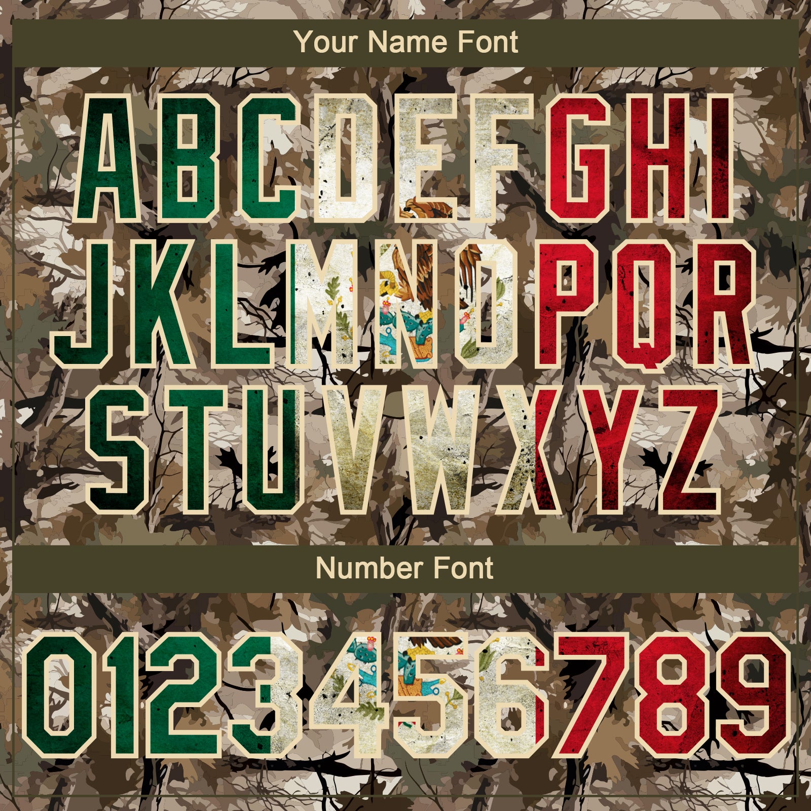 Custom Camo Vintage Mexican Flag-Cream 3D Woodland Camo Authentic Salute To Service Baseball Jersey