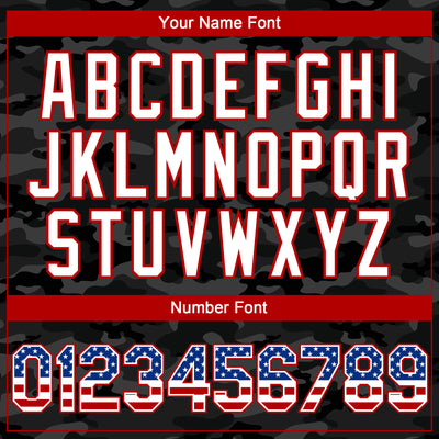 Custom Camo USA Flag White-Red 3D Authentic Salute To Service Baseball Jersey