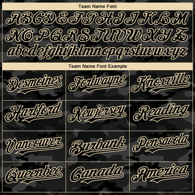 Custom Camo Black-Cream 3D American Flag Authentic Salute To Service Baseball Jersey