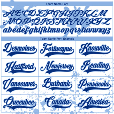 Custom Camo Royal Light Blue-White Splash Hockey Lace Neck Jersey