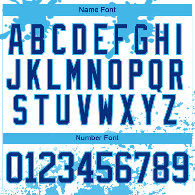 Custom Camo Royal Sky Blue-White Splash Hockey Lace Neck Jersey