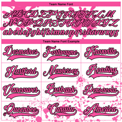 Custom Camo Pink Black-White Splash Hockey Lace Neck Jersey